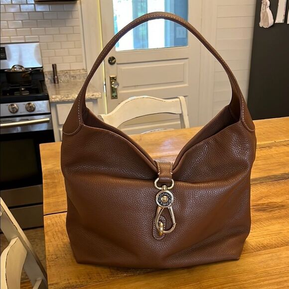 Dooney & Bourke Samba Hobo Logo Loc Sac Brown Pebbled Leather - Picture 13 of 17